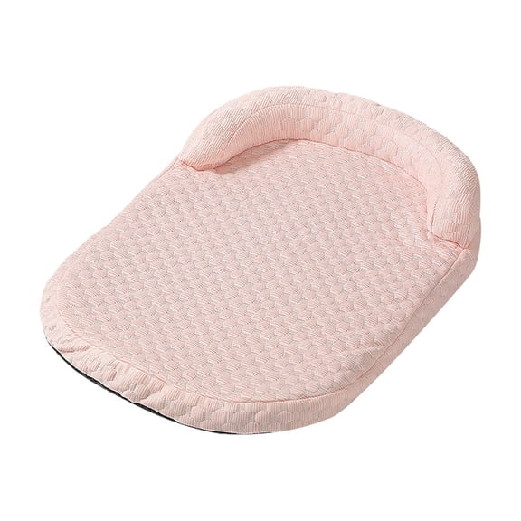 Bomd Orthopedic Dog Beds Large Sized Dog, Washable Waterproof Oval Large Dog Bed with Removable Cover, Pet Bed with Bolster & Non-Skid Bottom, Pink, 17.7''x13.8''