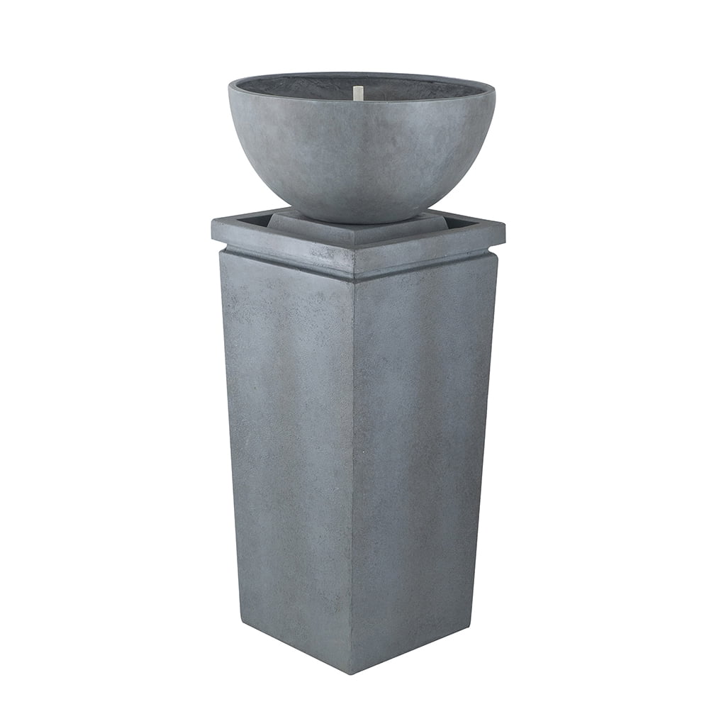 LiviNest Polyresin Zen Water Fountain: 44.5" Outdoor Garden Feature - Creates Relaxing Water Sound for Backyard Patio & Attracts Birds