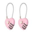 thumbnail image 1 of Uxcell 2-Pack Candado de Combinación, Aleación de Zinc 3 Dígitos Contraseña Candado en Forma de Corazón para Equipaje Candado Sin Llave para Exterior [Rosa], 1 of 7