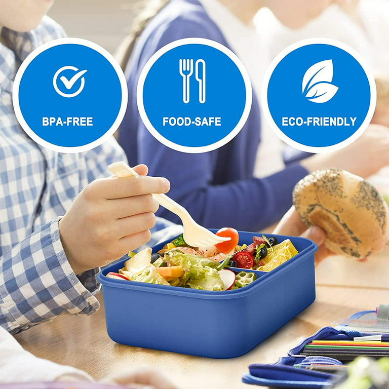 Salad Lunch Container To Go, 1700ml/58oz Salad Bento Box with Insulated Lunch  Bags and Spoon Fork Knife, Microwave Dishwasher Safe(Blue) 
