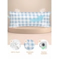 thumbnail image 2 of Blue Checkered Pillow Cases Body Size, Smooth Satin Pillowcase for Hair and Skin, Blue White Buffalo Plaid Decorative Cooling Bed Pillow Covers with Zipper, 20x54 Inches, 2 of 5
