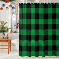 thumbnail image 6 of St. Patrick's Day Lucky Green Black Plaid Shower Curtain for Bathroom, Buffalo Lattice Waterproof Shower Curtains Washable Quick Dry with Hooks Bathtub Curtains 72x72IN, 6 of 9