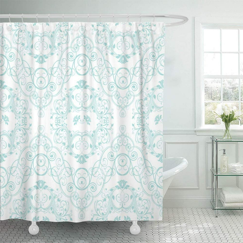SUTTOM Damask Vintage Floral Lace In Teal Elegant Victorian Classic