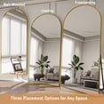 thumbnail image 5 of GRAHMCY 71" x 30.2" Arched Large Full Length Mirror Wall Mounted Floor Mirror with Stand, Gold, 5 of 6