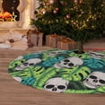 thumbnail image 6 of Sikiie Skull and Palm Leaves 30-48 inches {designName} Print Christmas Tree Skirt Snowman Xmas Tree Skirt with Edge Christmas Decorations for Holiday Party30", 6 of 7