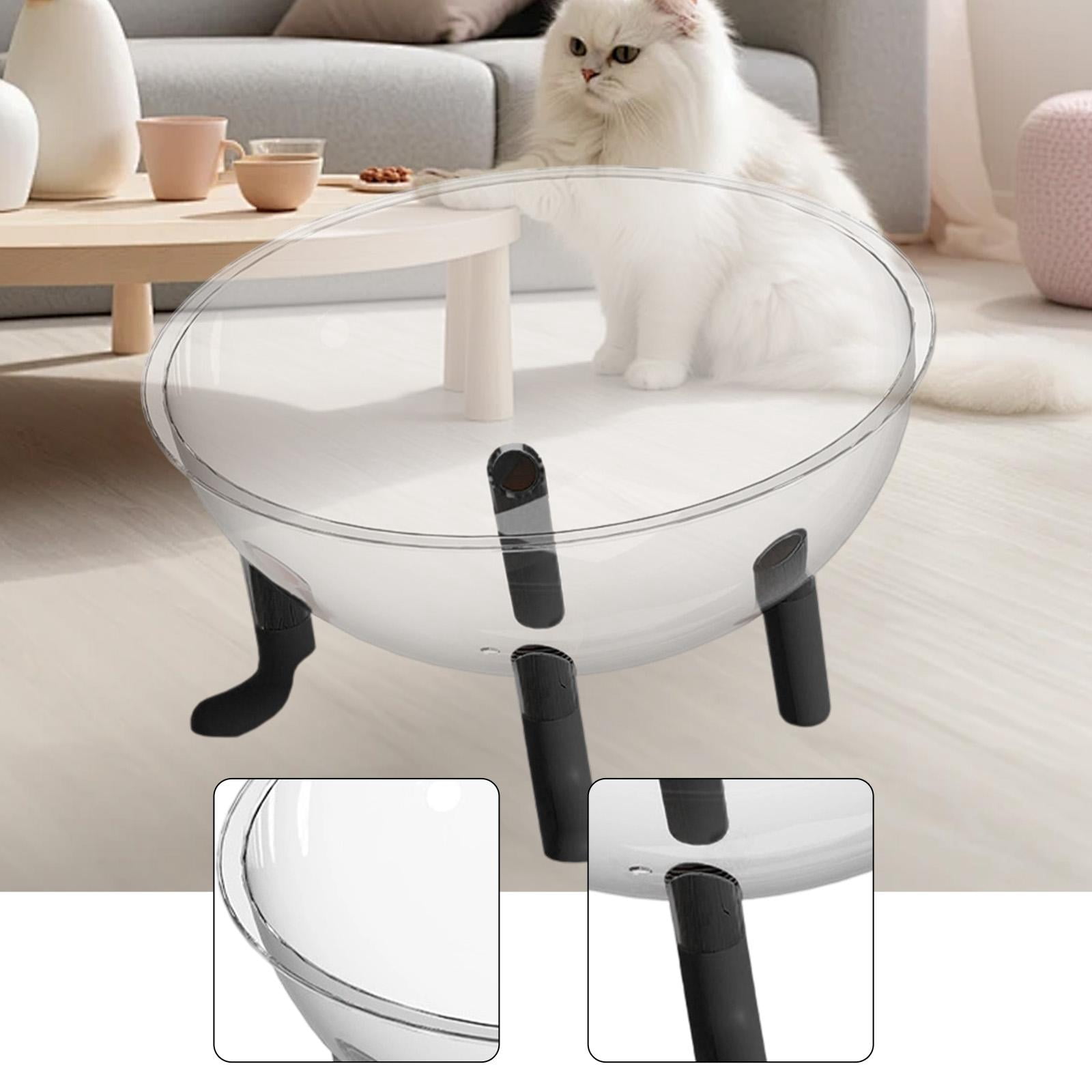 Space Capsule Cat Bed Pet Bed Nest Acrylic Dome Spacious All Season Sleeping Solution Indoor Cats