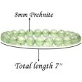 thumbnail image 2 of Natural Prehnite Gemstone 8mm Round Beads Stretch Bracelet 7" Unisex, 2 of 5