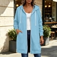 thumbnail image 6 of Hurxie Women Casual Zip up Fleece Hoodies Tunic Sweatshirt Long Jacket Oversized Hoodie with Pockets Full Zipper Hooded for Fall Winter, 6 of 6