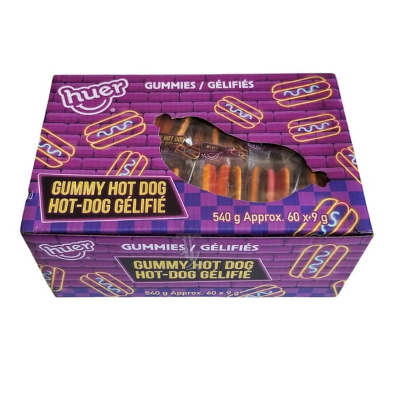 Huer Gummy Hot Dogs, 60 Individually Wrapped Gummies, 540g/19 oz