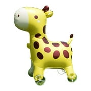 QenASHaing Large Self-Standing Animal Balloon with Wheels, Fun Cartoon Design for Jungle Theme Parties and Kids' Decor