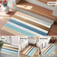 thumbnail image 5 of Abstract Gradient Stripe 2x3 Area Rugs for Living Room, Blue Brown Watercolor Non Slip Floor Mat Washable Low-Profile Indoor Carpet for Bedroom, Dining Room, Bathroom, 5 of 9