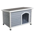 thumbnail image 6 of Medium Wooden Outdoor Dog House, Waterproof Roof, Elevated Floor, Adjustable Plastic Feet, Grey, 6 of 8