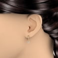 thumbnail image 3 of 1/2 Carat Emerald Cut Halo Diamond Drop Dangling Earrings in 14K Yellow Gold, 3 of 3