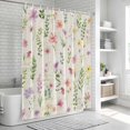thumbnail image 5 of Pink Spring Floral Shower Curtain, Waterproof Shower Curtains for Bathroom, Flowers Elegant Pastoral Botanical Washable Fabric Bathtub Curtain Set Bath Decor with 12 Hooks Standard 72"x72", 5 of 6
