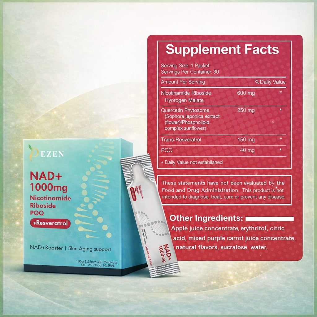 NAD+ Capsules & NAD Liquid Drink Mix Combo, Nicotinamide Adenine Dinucleotide Booster with NMN Alternative, Resveratrol & Vitamin B3, Cellular Energy & Healthy Aging, Pack 3