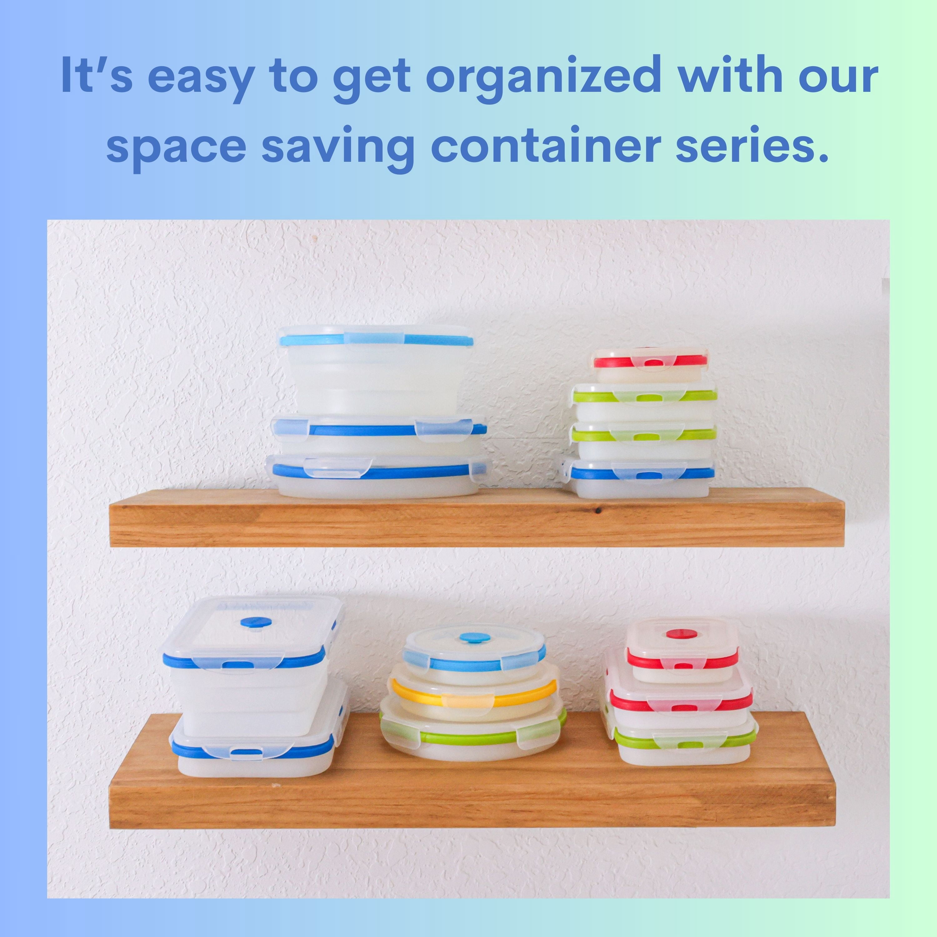 Small 12oz Collapsible Silicone Food Container (1.5 Cups) Set of 4, Compact Lunch, Snack & Leftover Storage, BPA-Free