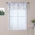 thumbnail image 1 of GlowSol 52"W x 15"L Curtain Valance Floral Leaf Pattern Sheer Linen Textured Look Bathroom Cafe Window Valances, Gray, 1 Panel, 1 of 6