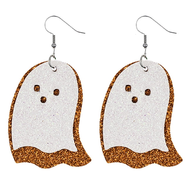 Pendientes colgantes de piel sintética de Halloween para mujer y niña, decoraciones para fiestas Wmkox8yi sjalhkljlk4383