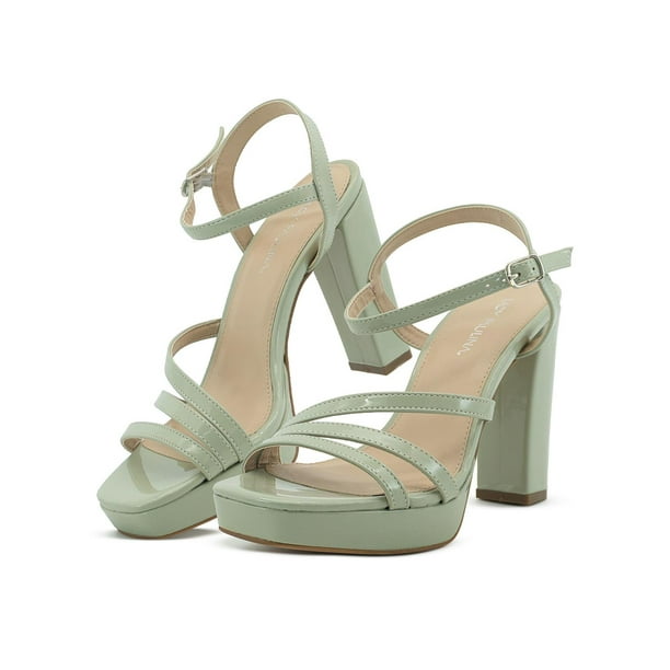 Zapatillas Lady Paulina Formal Para Mujer Charol Verde Matcha 25