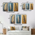 thumbnail image 4 of Designart "Exquisite Boho Glam Blue Feather Painting" Feathers Framed Wall Art Set Of 3 - Gold Modern Frame Gallery Set For Office Decor, 4 of 6