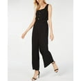 thumbnail image 2 of Monteau Women's Square Neck Jumpsuit Black Size Petite S, 2 of 4