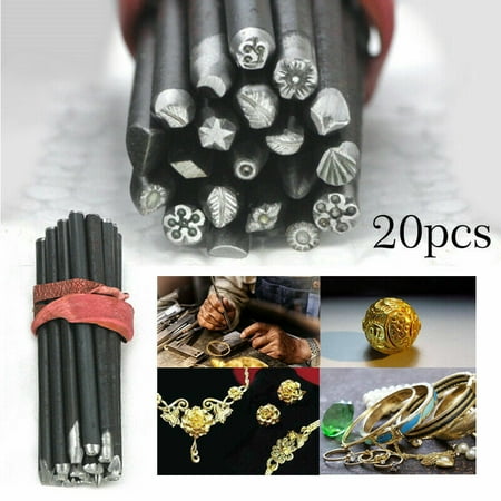 

20X Steel Punches Flower Punch Stamp Jewelry Jewelers Metal Stamping Tool DIY