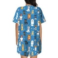 thumbnail image 4 of Womens Pajama Sets With Pocket, Cute Dog Puppy colorful Lounge Sets Short Sleeve Sleepwear PJ Sets for Women, 4 of 6