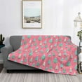 thumbnail image 2 of Naloa Pastel Christmas Trees on Pink Flannel Fleece Throw Blanket for Bed Couch, Thick Blanket - All Seasons Suitable for Women, Men and Kids-80"x60", 2 of 6