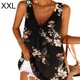 thumbnail image 3 of Qarigey Camiseta sin mangas con cuello en V estampado para mujer Prendas para la parte del cuerpo negro XXL Qarigey AP002036-13, 3 of 4