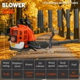 thumbnail image 3 of Backpack Gas Powered Leaf Blower, 52CC 550CFM 3HP 2 Stroke Grass Lawn Blower Air Cooling Gasoline Backpack Grass Blower with Air-Cooled, Snow Blower for Outdoor, 3 of 7
