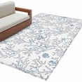 thumbnail image 2 of Summer Washable Area Rugs 4'x6', Retro Ocean Shell Starfish Conch Coral Low Pile Throw Living Room Rug Non-Slip Sturdy Edge Binding Carpet for Indoor Entryway Bedside Kitchen, 2 of 9