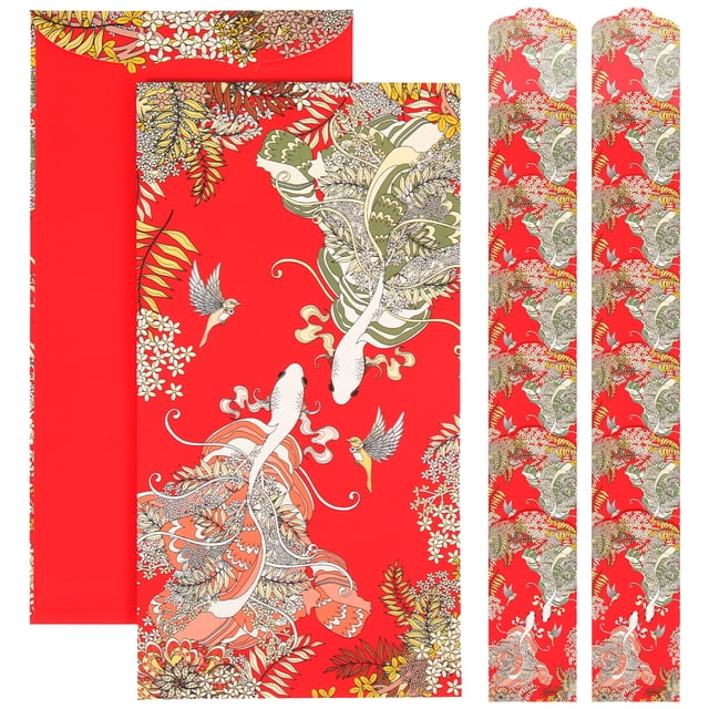 FELTECHELECTR 20 bolsas de dinero delicadas impresas, estilo japonés, sobres rojos únicos.