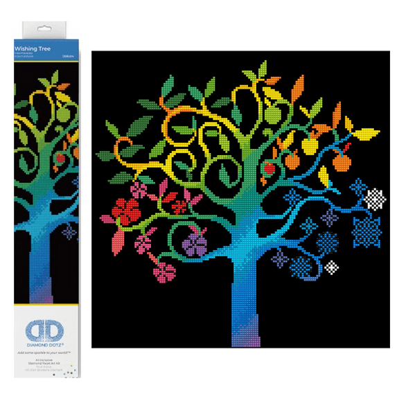 Diamond Dotz Wishing Tree Nature Diamond Painting Kits for Adults - Diamond Art Kits a Relaxing Creative Craft Kit with Dotz Gems 16"x16"