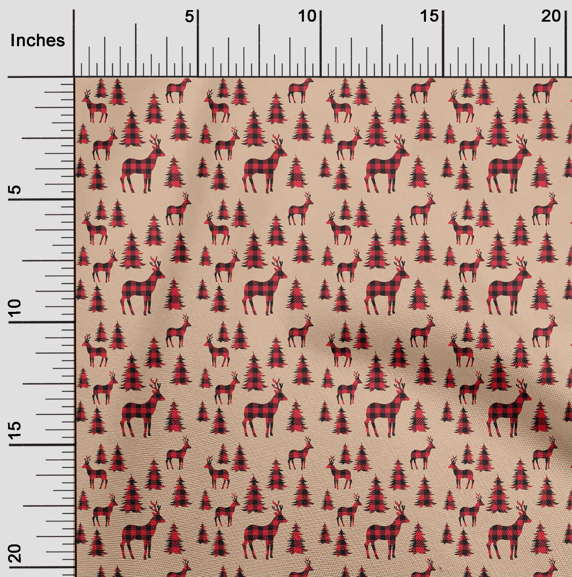 oneOone Polyester Spandex Light Brown Fabric Merry Christmas Sewing Fabric By The Yard Printed Diy Clothing Sewing Supplies 56 Inch Wide