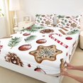 thumbnail image 3 of Homewish Red Candy Cane Full Size Sheets,Chic Christmas Ball Bed Sheets,Happy New Year Sheet Sets For Men Women,Ultra Soft Home Decor,4-Piece, 3 of 7