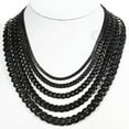 thumbnail image 3 of 3/5/7/9/11mm Mens Black Stainless Steel Cuban Curb Link Chain Necklace 18-26", 3 of 5