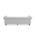 thumbnail image 2 of GDF Studio Zyiere Chesterfield Tufted 3 Seater Sofa with Nailhead Trim,  Pebble Gray Fabric, 2 of 11