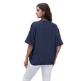 thumbnail image 4 of V Neck Hollow Out Cardigan Tops Navy Blue XL, 4 of 7