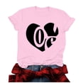 thumbnail image 2 of Meichang Valentines Day Tee-Shirt Femme Imprimé Cœur Mignon Col Rond Manches Courtes Vacances T-Shirts Valentines Day, 2 of 4