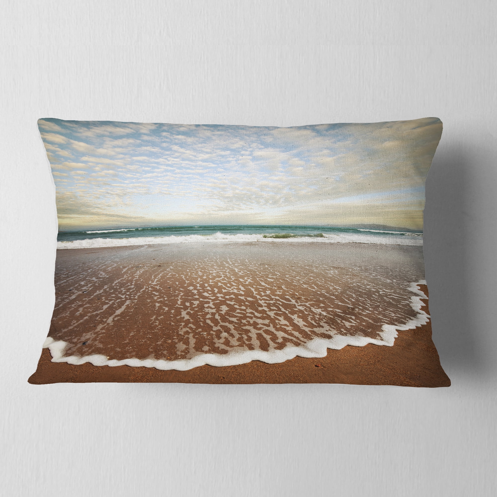 Designart 12" x 20" Brown Polyester Throw Pillow
