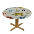 thumbnail image 3 of JEUXUS  Stylish Learning Alphabets with Dinosaurs Print Round Tablecloth Thanksgiving Table Cover for Party Dining Picnic Table Decor, 3 of 7