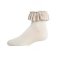 thumbnail image 2 of MeMoi Velvet Pleated Cotton Blend Anklet Socks - Girls - Female, 8, Medium Gray Heather, 2 of 3
