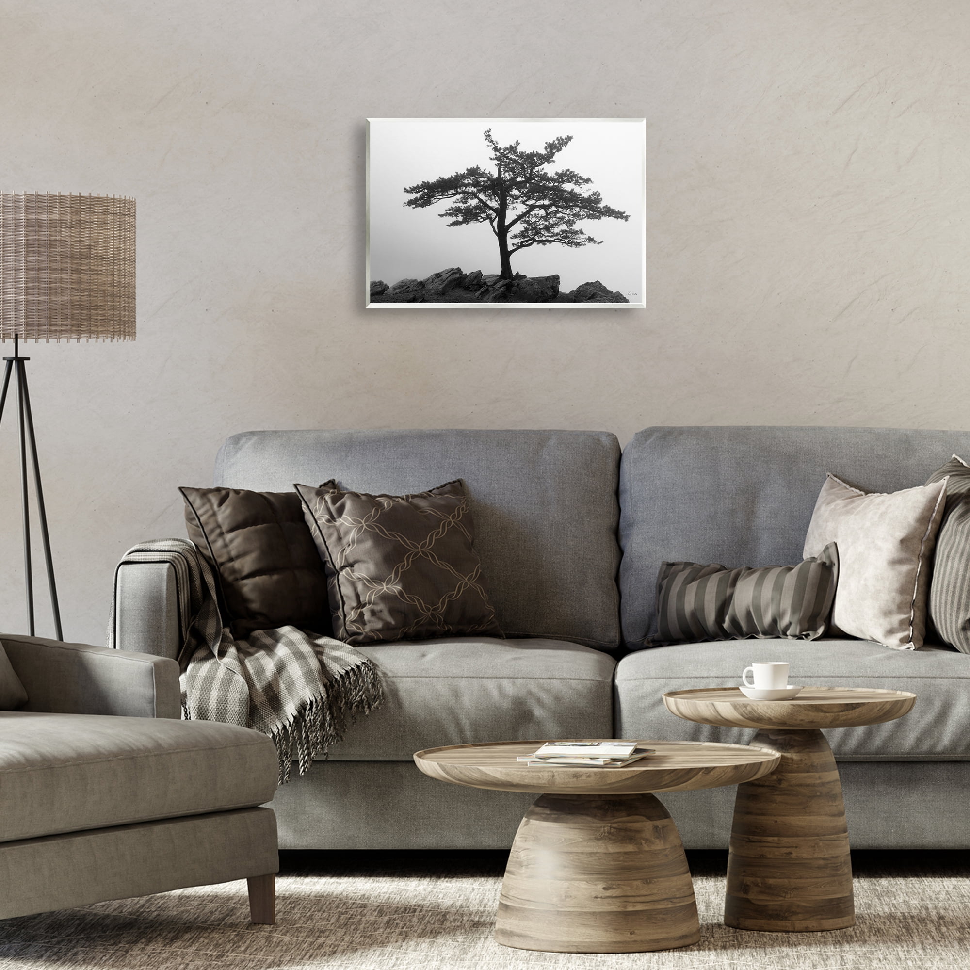 Stupell Industries Lone Tree on Rocks Landscape & Nature Photography Unframed Art Print Wall Art, 19 x 13