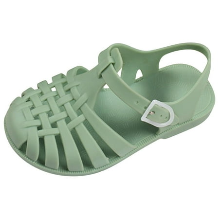 

Odeerbi Clearance Girls Sandals Toddler Shoes Baby Boys Girls Cute Candy Colors Hollow Out Non-slip Soft Sole Beach Roman Sandals