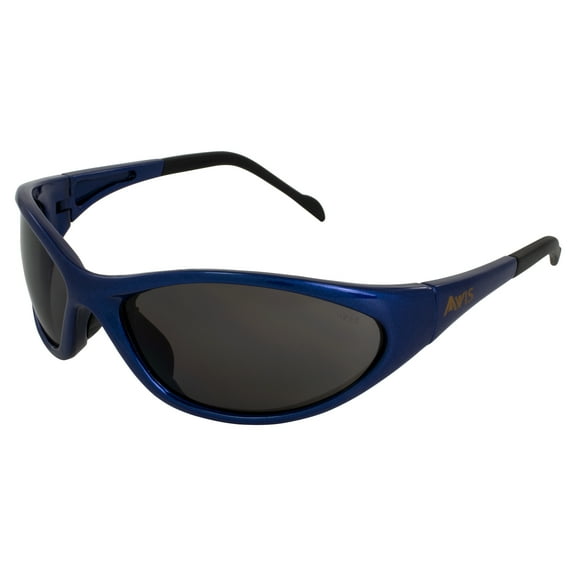 Global Vision Flexer Safety Sunglasses Blue Frames Smoke Lenses ANSI Z87.1
