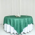 BalsaCircle 90" x 90" Hunter Green Metallic Crinkled Taffeta Square Table Overlay Tablecloth ...