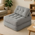 thumbnail image 2 of Magma Life Sofá Plegable 2 en 1, Terciopelo Suave, Relleno de Memory Foam, Respaldo Antideslizante, Color Gris, 85x85x78 cm, Se Convierte en Cama, Ideal para Sala, Recámara u Oficina, 2 of 8