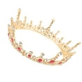 thumbnail image 2 of Miangastore Bridal Head Crown Wedding Accessory Red Crystal Alloy 1Pcs 7.1x2in, 2 of 8