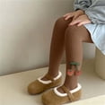 thumbnail image 2 of Girls Knit Cotton Footed Tights Stretch Pantyhose Soft Breathable Dance Leggings, Daily Stockings for Kids Outdoor Daily Wear Brown 5-6 Years, 2 of 6