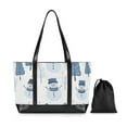 thumbnail image 7 of FORMRS Canvas Laptop Tote Bag for Women with 15.6" Computer Compartments Shoulder Handbag, White Snowman, 7 of 7